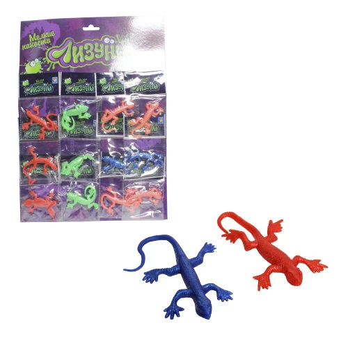 1toy Тягуны ящерица-хамелеон 13см, в ассорт. 12 шт., Т58971