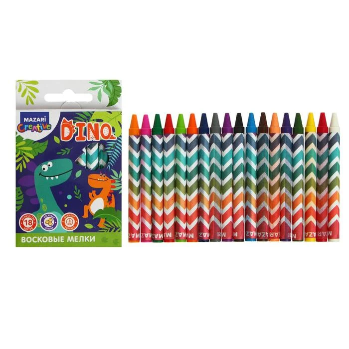 Мелки восковые 18 цветов Wild Child круглые, длина 89 мм, d корпуса=8 мм