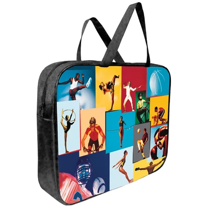 Папка школьника А4 с ручками + твёрдое дно Виды спорта печать на ткани