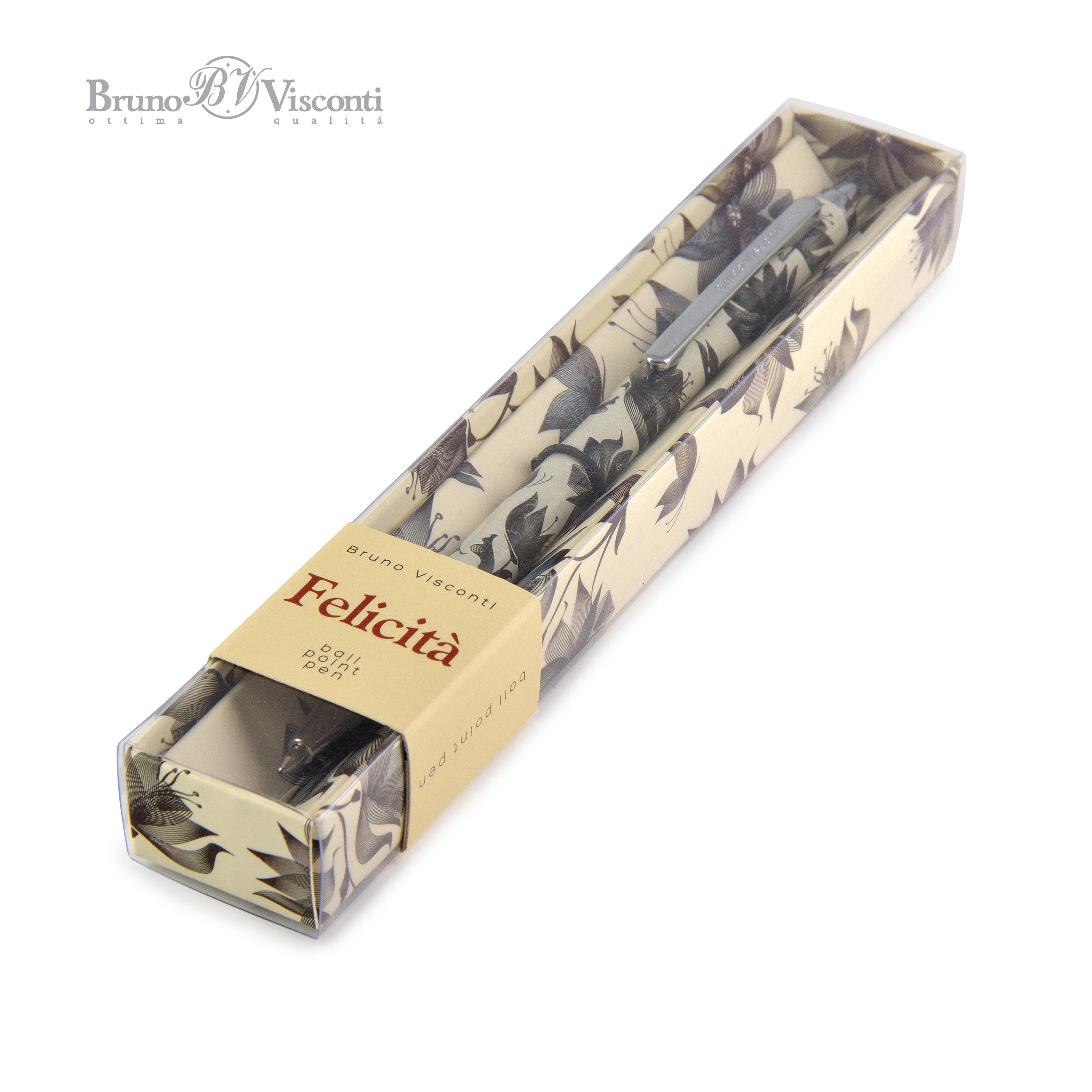 РУЧКА "Felicita ЦВЕТЫ. ГРАФИКА" ШАРИКОВАЯ МЕТАЛЛИЧЕСКАЯ, 0,7 ММ, СИНЯЯ