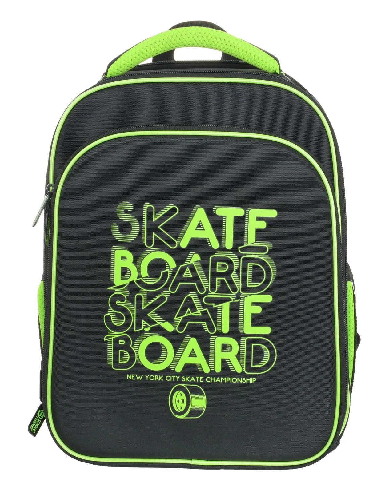 Рюкзак Schoolformat ERGONOMIC 2А4К NEON SKATE 17 л черн. 38х28х16 см жестк.