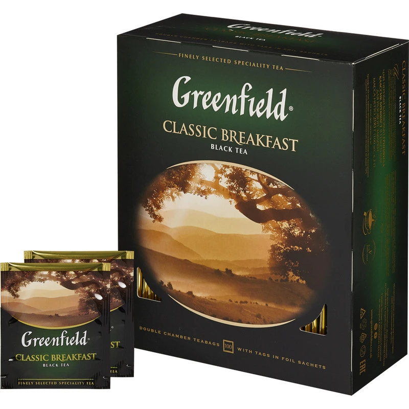 Чай Greenfield Classic Breakfast черный,100пак/уп 0582-09