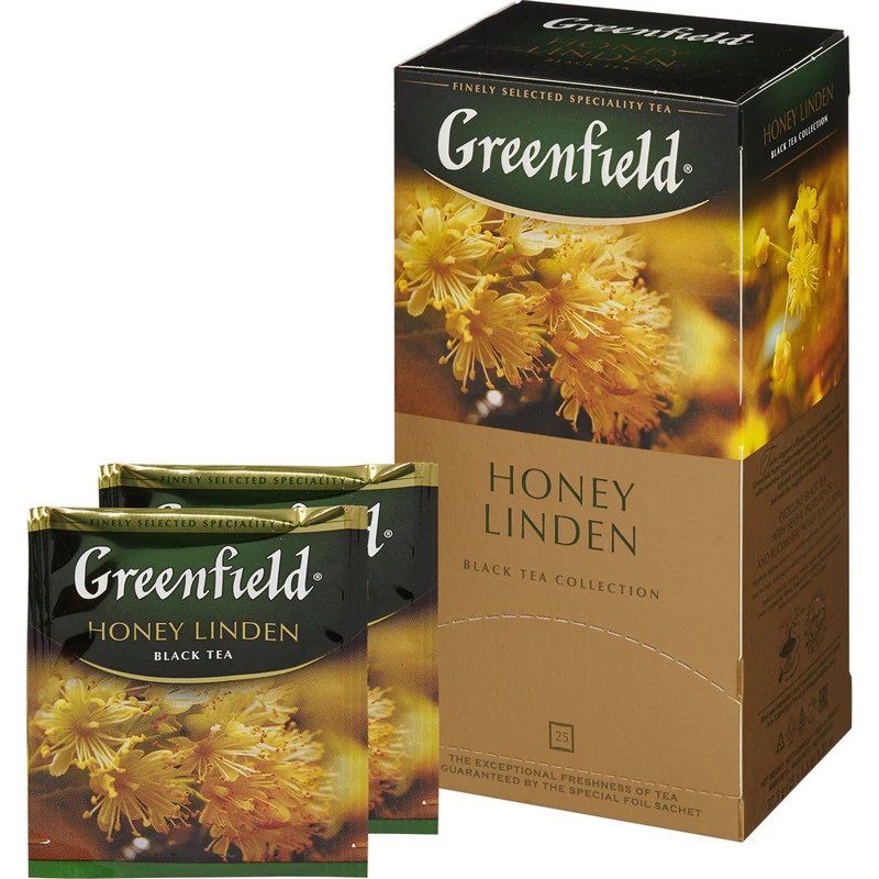 Чай Greenfield Honey Linden черный с добавками 25пакx1,5г 119-10