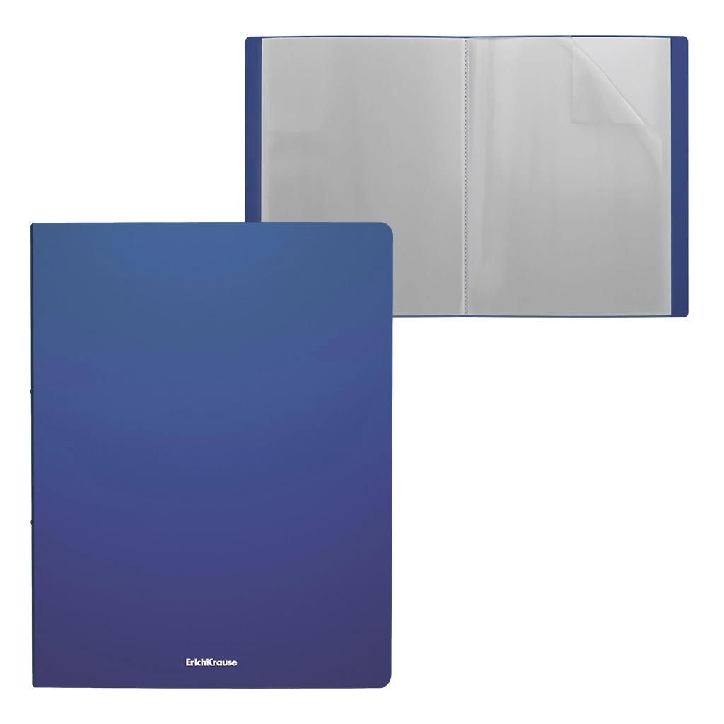 Папка файловая пластиковая ErichKrause® Matt Classic, c 30 карманами, A4, синий