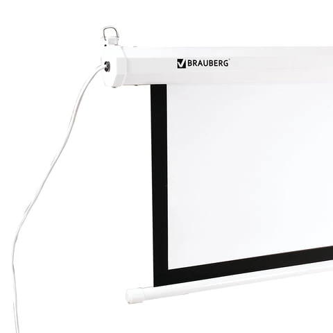 Экран проекционный настенный (180х180 см), матовый, электропривод, 1:1, BRAUBERG
