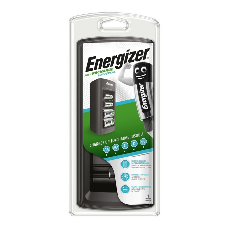 Зарядное устройство Energizer универсал.: 2/4 слота AA/AAA/C/D/9V, без акк