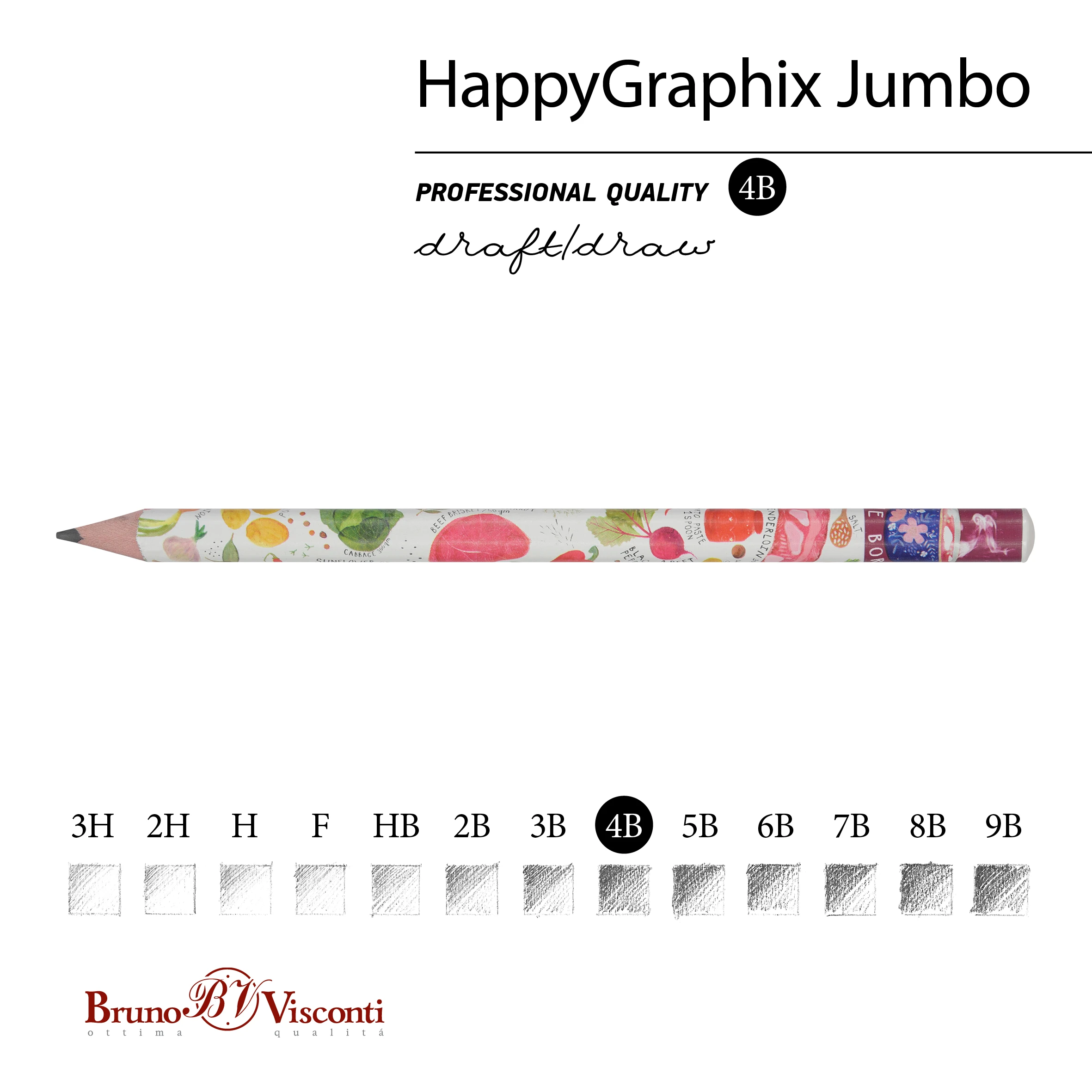 КАРАНДАШ ЧЕРНОГРАФИТОВЫЙ "HappyGraphix Jumbo. Славянская трапеза" 4В,