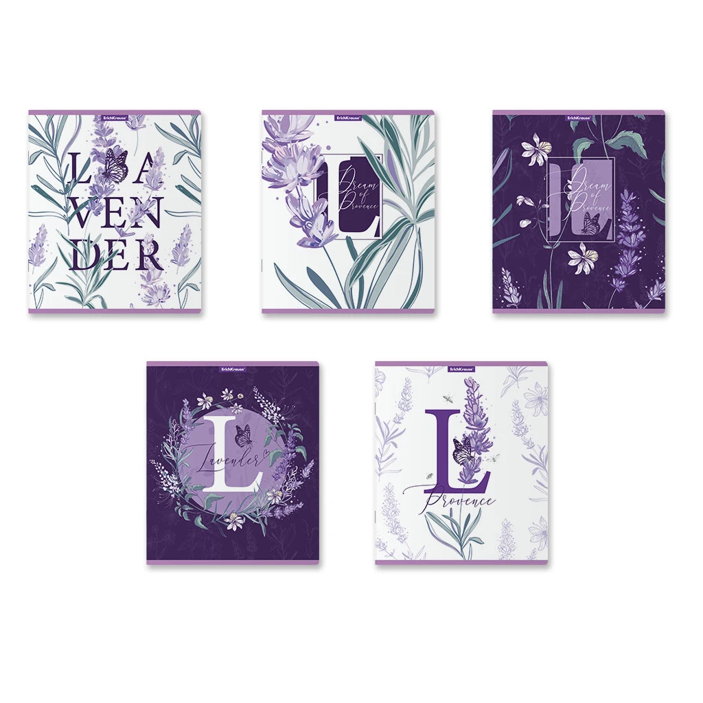 Тетрадь общая ученическая ErichKrause® Lavender, 48 листов, клетка, выборочный