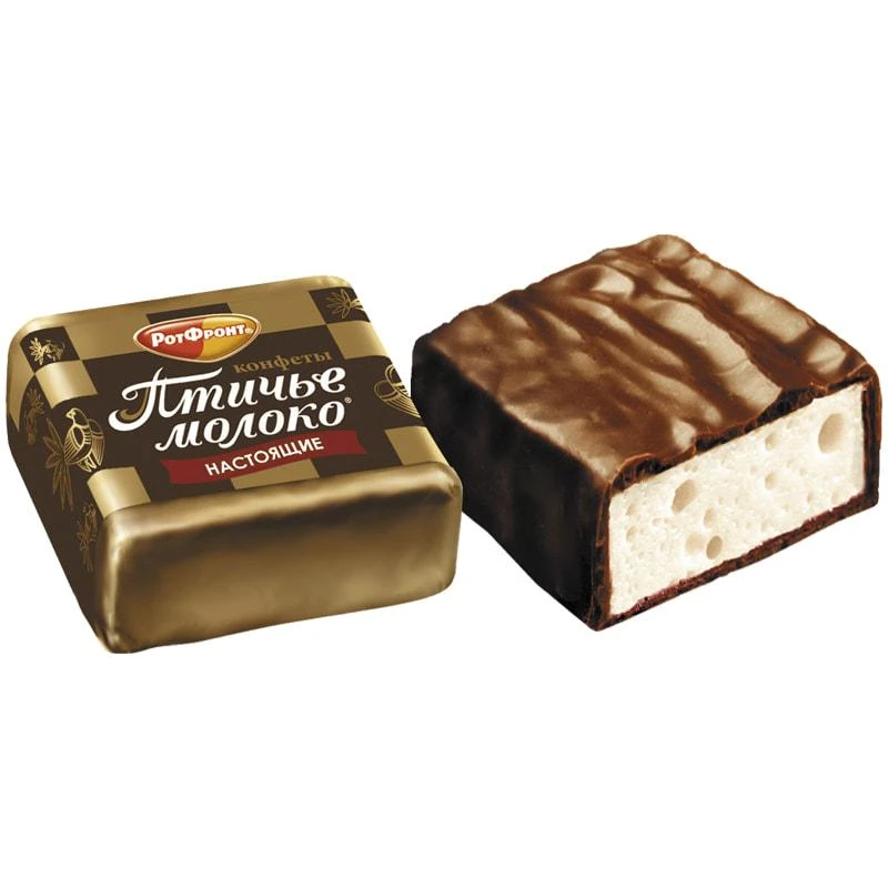 Шоколадные конфеты РотФронт "Птичье молоко", 225г, пакет. РФ09922