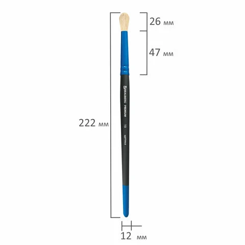 Кисть щетина, круглая № 10, BRAUBERG PREMIUM, 200993