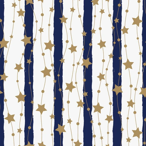 Бумага упаковочная новогодняя 70х100 см ЗОЛОТАЯ СКАЗКА "Blue