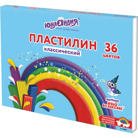 Пластилин классический ЮНЛАНДИЯ "ЮНЫЙ ВОЛШЕБНИК", 36 цветов, 720 г, со
