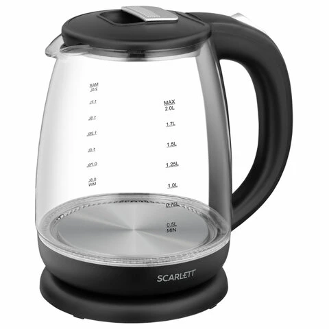 Чайник SCARLETT SC-EK27G80, 2 л, 1800 Вт, закрытый нагревательный элемент,
