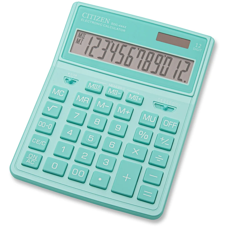 Калькулятор настольный Citizen SDC-444XRGNE, 12 разрядов, двойное питание,