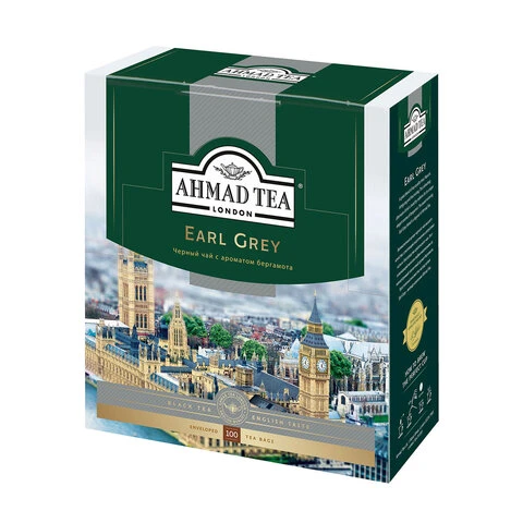 Чай AHMAD (Ахмад) "Earl Grey", черный с ароматом бергамота, 100