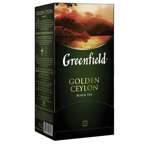 Чай GREENFIELD (Гринфилд) "Golden Ceylon", черный, 25 пакетиков в