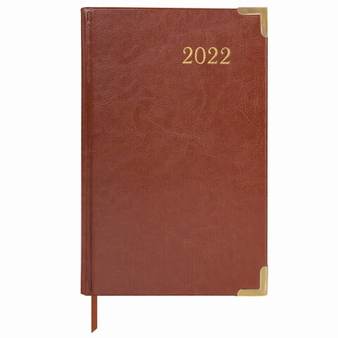 Ежедневник датированный 2022 А5 138x213 мм BRAUBERG "Senator", под