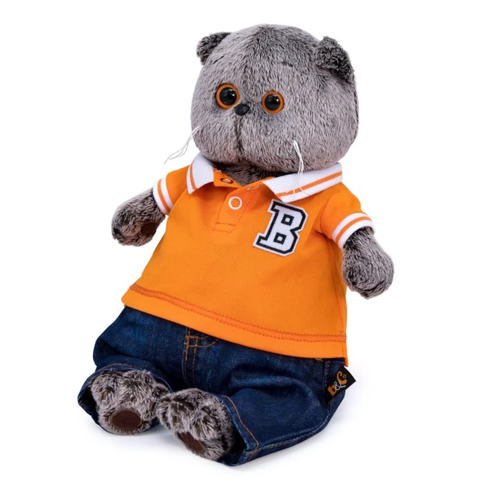 Мягкая игрушка «Басик в джинсах и футболке поло», 30 см