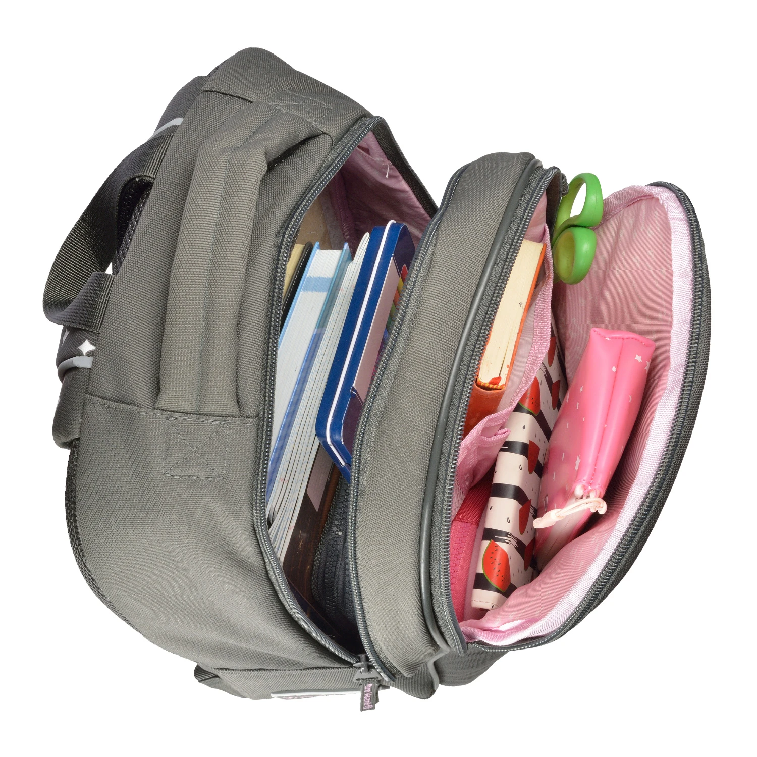 РЮКЗАК ЭРГОНОМИЧНЫЙ СУПЕРЛЕГКИЙ ТЕМНО-СЕРЫЙ "НЕЖНЫЕ КОТИКИ"