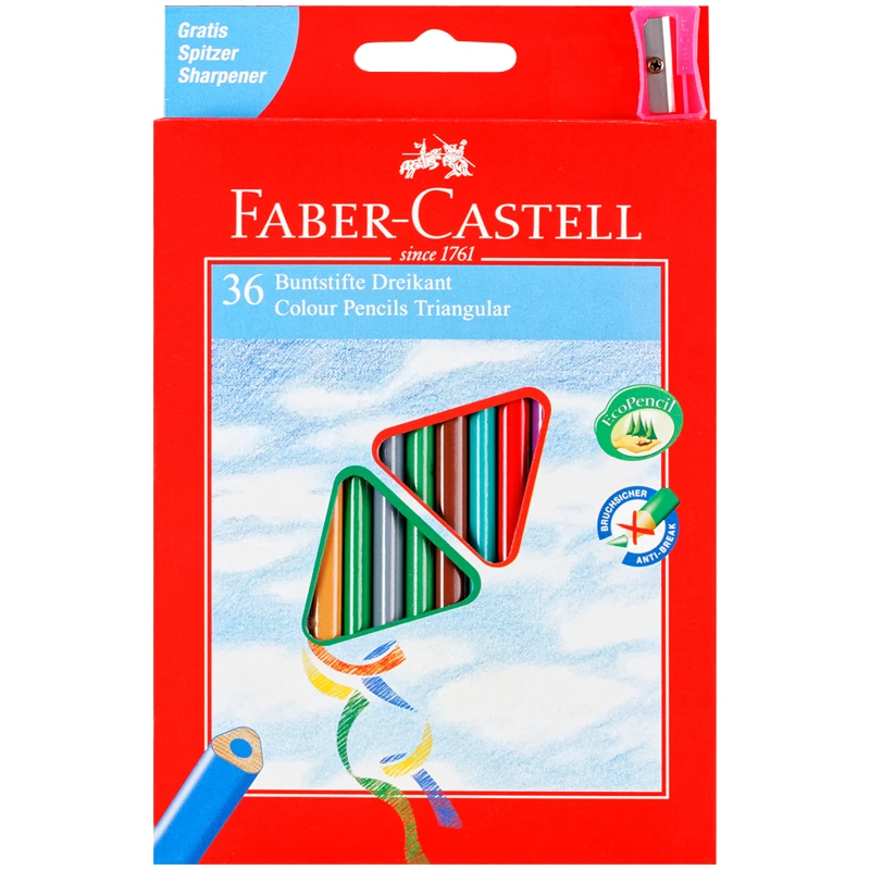 Карандаши цветные Faber-Castell 36цв., трехгран., заточен., картон, европодвес,
