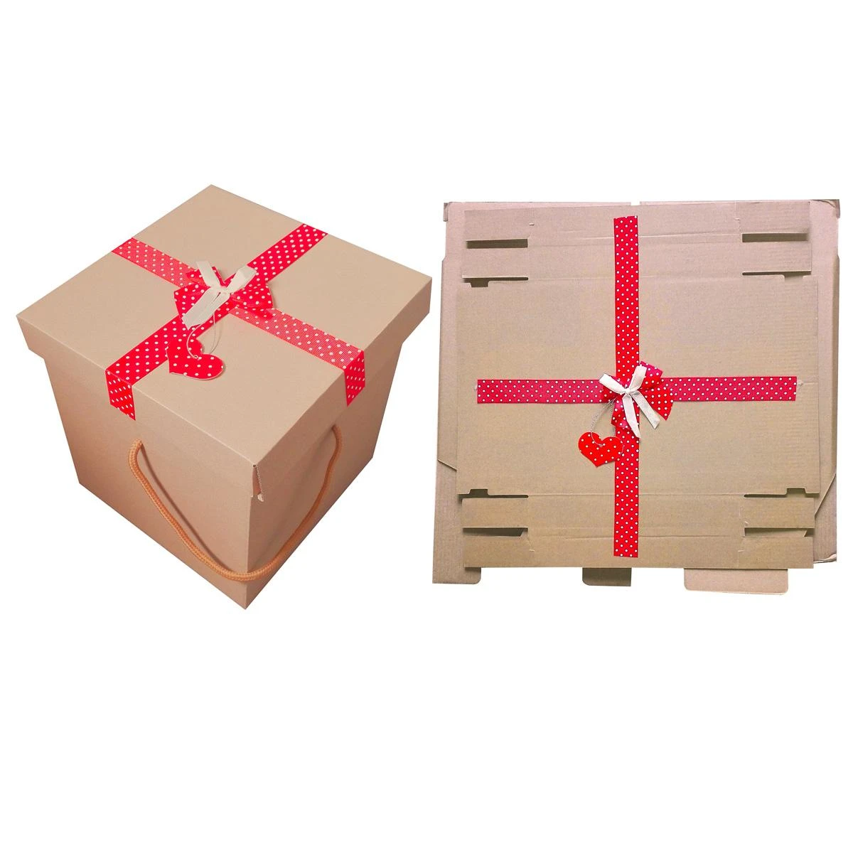  Подарочная коробка-трансформер 21х21х21 см с лентой, 37332
