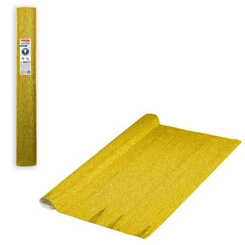 Бумага гофрированная (ИТАЛИЯ) 180 г/м2, желтое золото (801), 50х250 см, BRAUBERG Бумага гофрированная (ИТАЛИЯ) 180 г/м2, желтое золото (801), 50х250 см, BRAUBERG