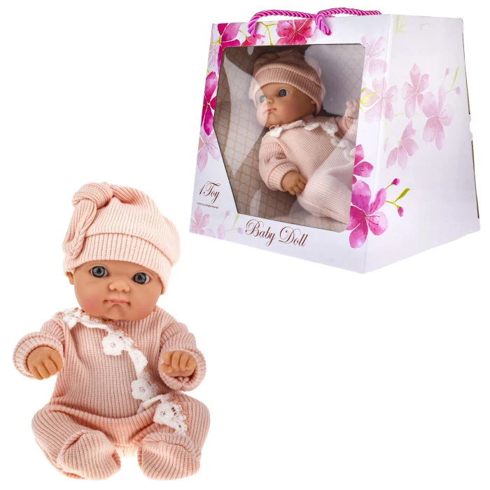 1TOY PREMIUM Пупс в розовом трикотажном комбинезоне и шапочке 20 см. 1TOY PREMIUM Пупс в розовом трикотажном комбинезоне и шапочке 20 см.