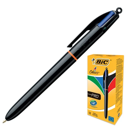 Ручка шариковая автоматическая BIC "4 Colours Pro", 4 цвета (синий,