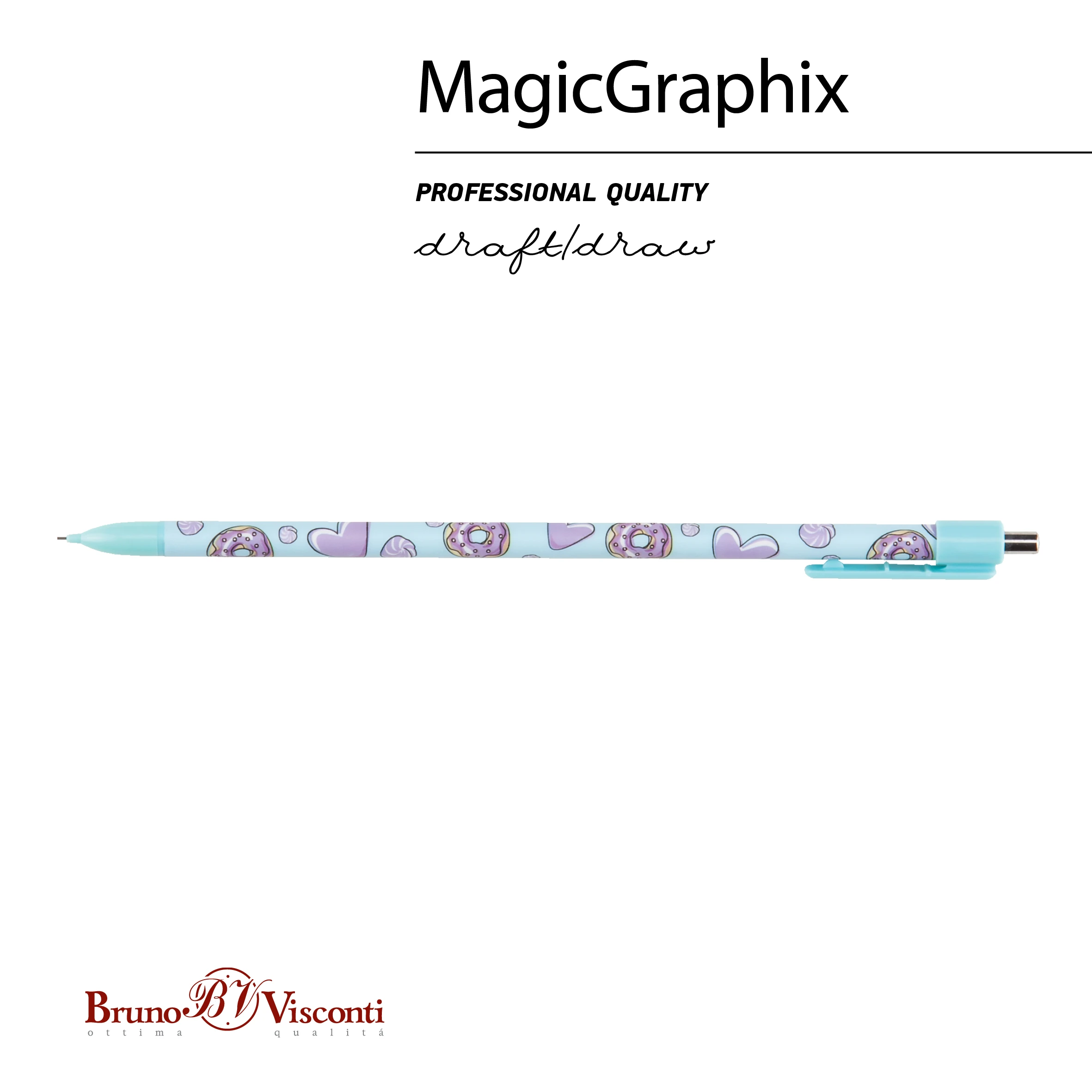 КАРАНДАШ МЕХАНИЧЕСКИЙ "MagicGraphix. Сладкое настроение. Сердечки" 0.5