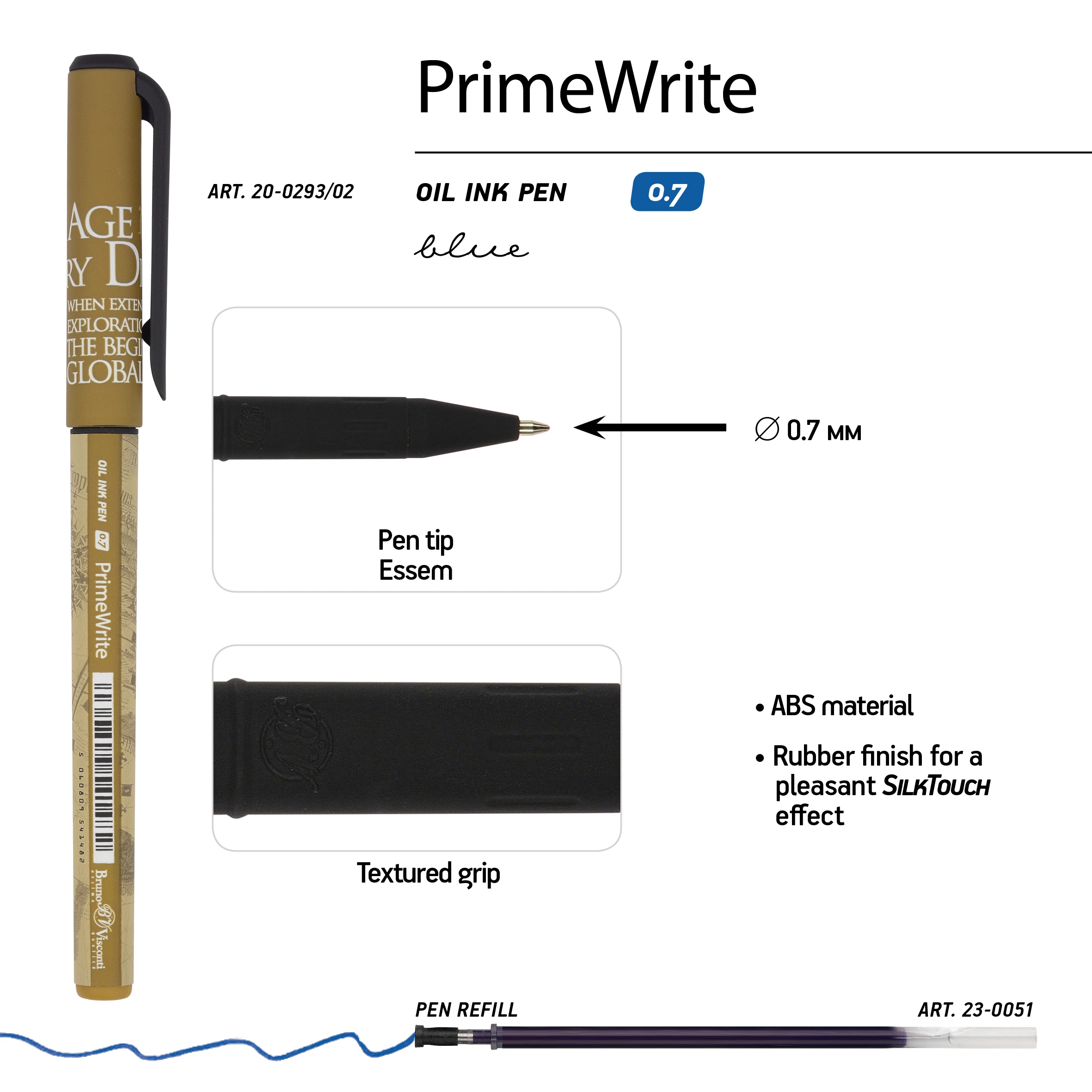 РУЧКА "PrimeWrite. Эпоха открытий. Америка" С ЧЕРНИЛАМИ НА МАСЛЯНОЙ