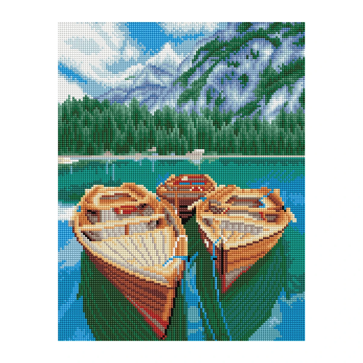 Алмазная мозаика ТРИ СОВЫ "Озеро в Альпах", 30*40см, холст, картонная