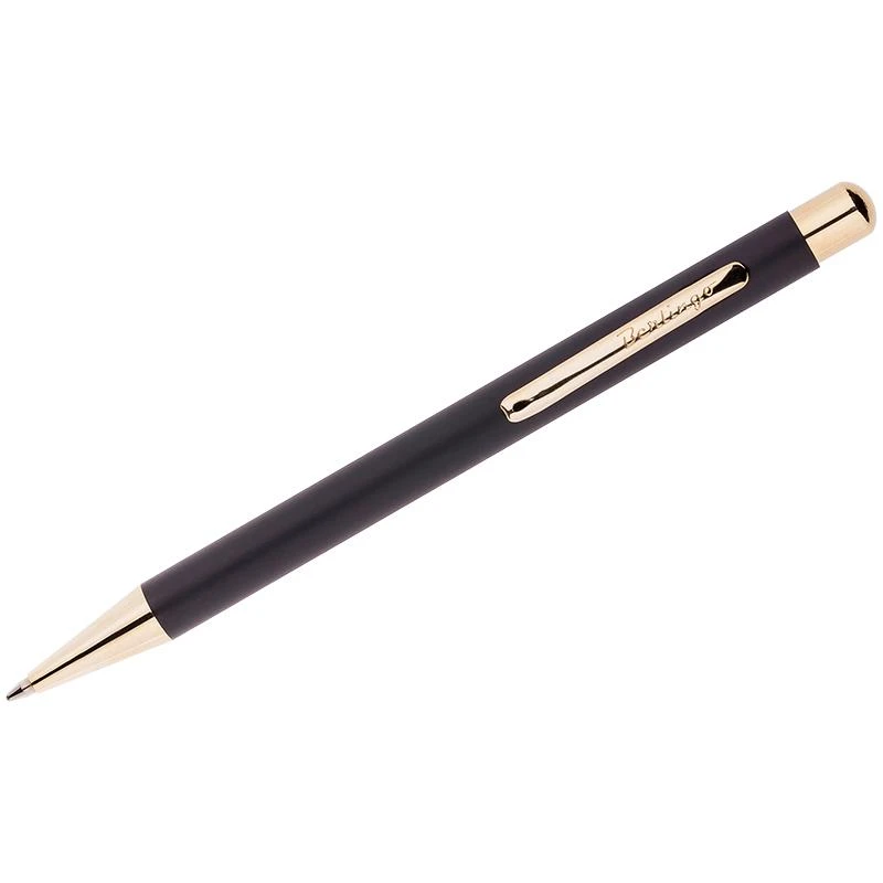 Ручка шариковая "Golden Standard" синяя, 0,7мм, корпус черный/золото,