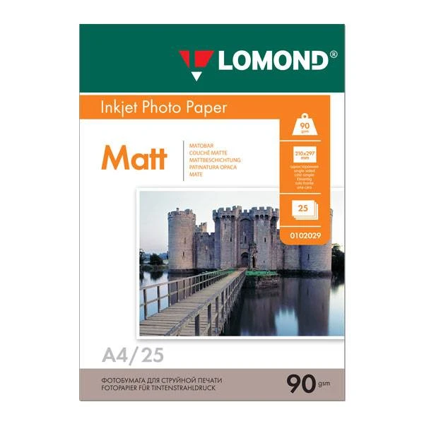 Фотобумага LOMOND 25 л. 90 г/м2 А4 матов.: 0102029 штр.: 4607003956080