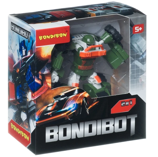 Трансформер 2в1 BONDIBOT робот-зелёный внедорожник, Bondibon BOX 17,4x15,7x8,5