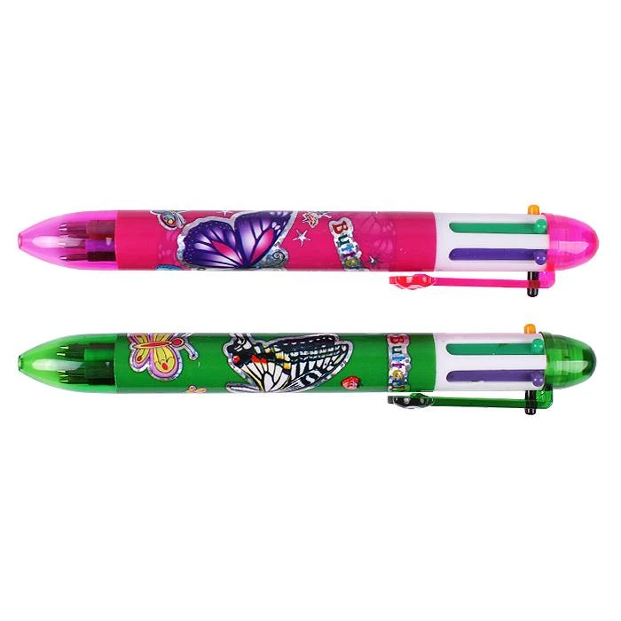 Ручка автоматическая 6-ти цветная "Darvish" корпус ассорти с рисунком