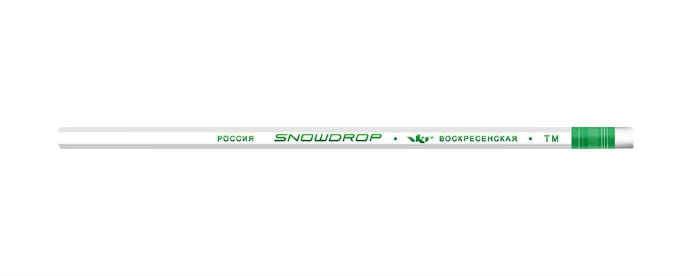 "ВКФ" "Snowdrop" Карандаш графитный, с ластиком ТМ (HB) 12