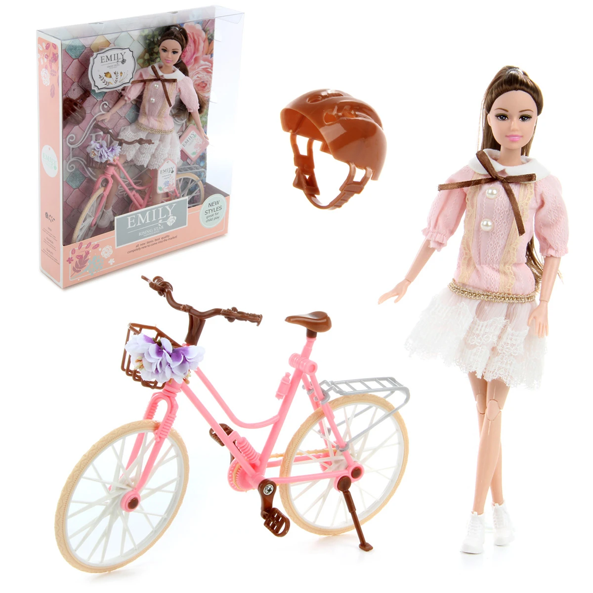 Кукла Эмили на велосипеде, 29 см
