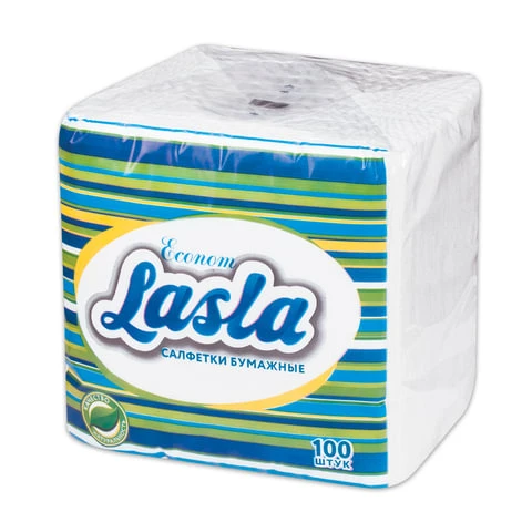 Салфетки бумажные 100 шт., 23х24 см, LASLA, эконом Салфетки бумажные 100 шт., 23х24 см, LASLA, эконом
