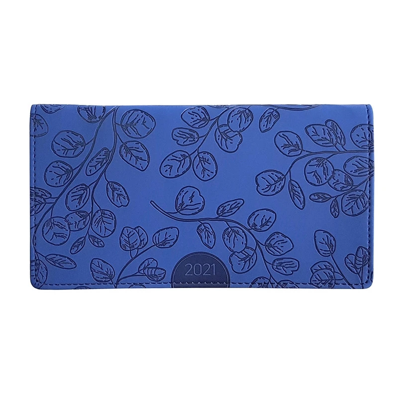 Еженедельник датированный 2021, синий, 16х9см, 64л., Flora I956emb/blue