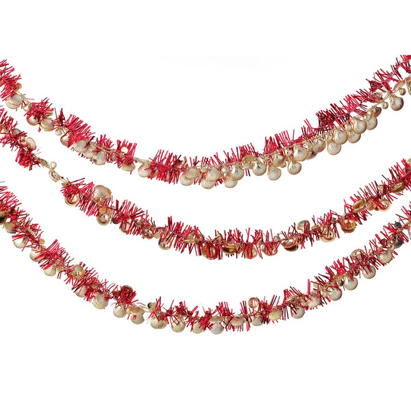 Новогодняя цепь с мишурой ракушка 2,7м.