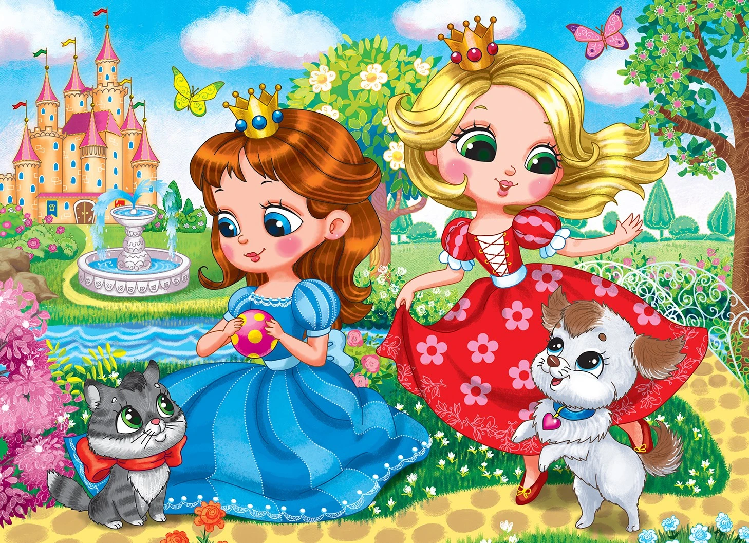 Гелевая мозаика 19х26 см. Маленькие принцессы и питомцы (Арт.М-1397)