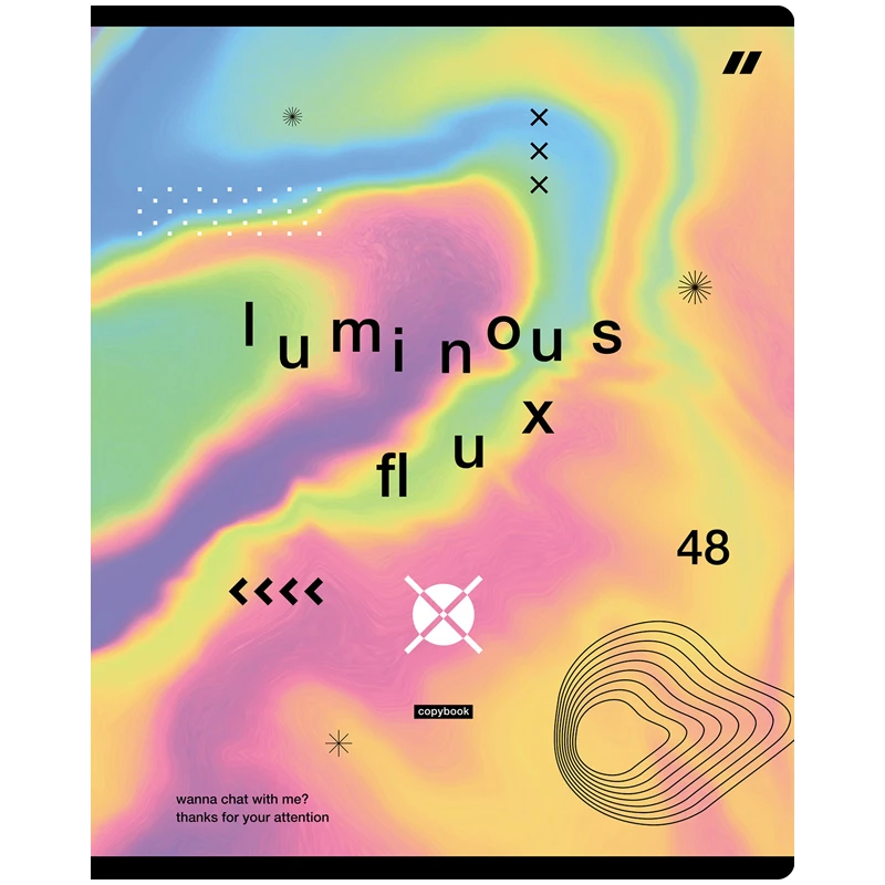 Тетрадь 48 листов, А5, линия BG "Luminous flux", глянцевая ламинация