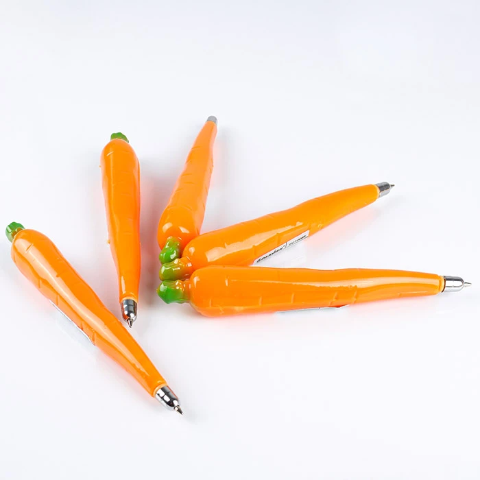 Ручка шариковая синяя сувенирная с магнитом "Фрукты-овощи"
