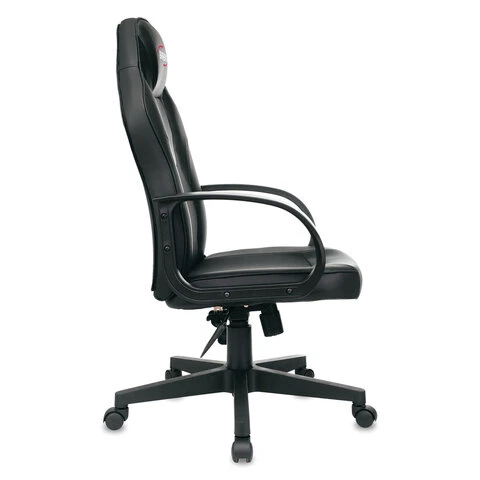 Кресло компьютерное BRABIX "Game GM-017", экокожа/ткань, черное,