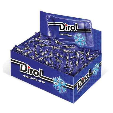 Жевательная резинка DIROL "Морозная мята", 50 мини-упаковок по 2