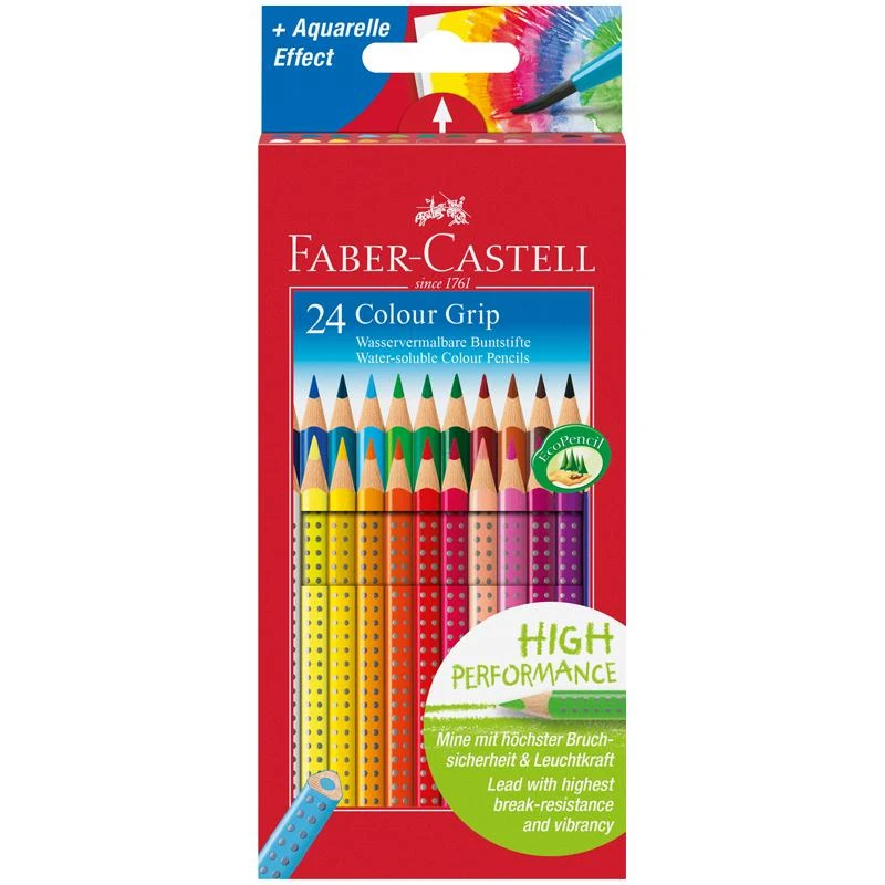 Карандаши цветные Faber-Castell Grip, 24цв., трехгран., 112424