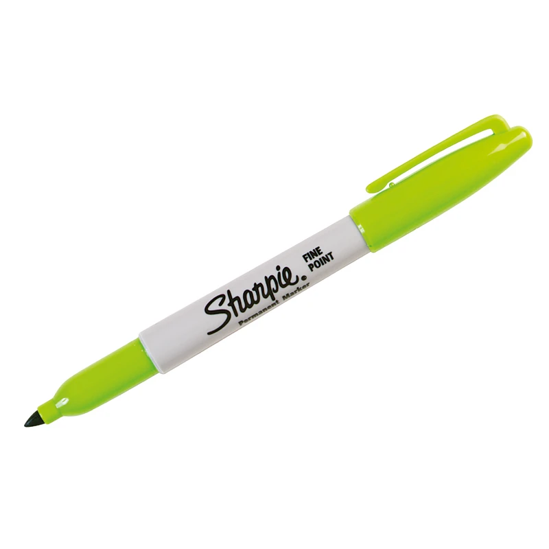 Маркер перманентный Sharpie "Fine", желто-зеленый, пулевидный, 1мм
