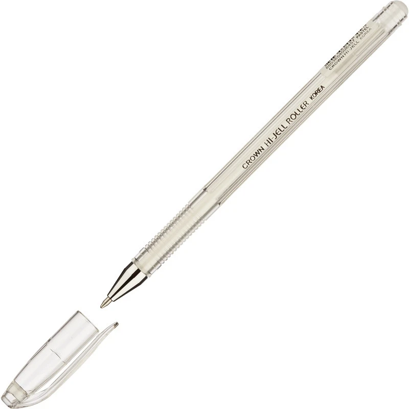 Ручка гелевая пастель белая CROWN, 0,7мм штр.  8803654006457