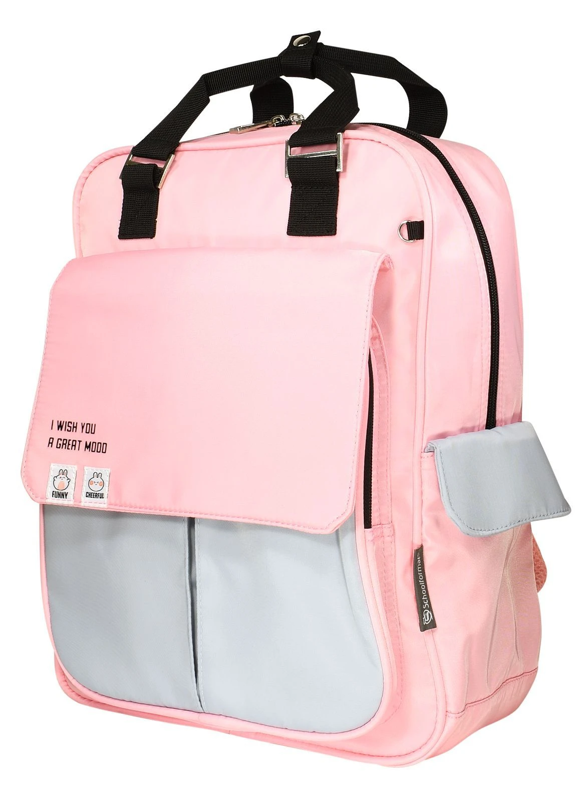 Рюкзак-сумка Schoolformat КАВАИ ПАСТЕЛЬ 15 л черн. 38х29х14 мягкий 1 отд.