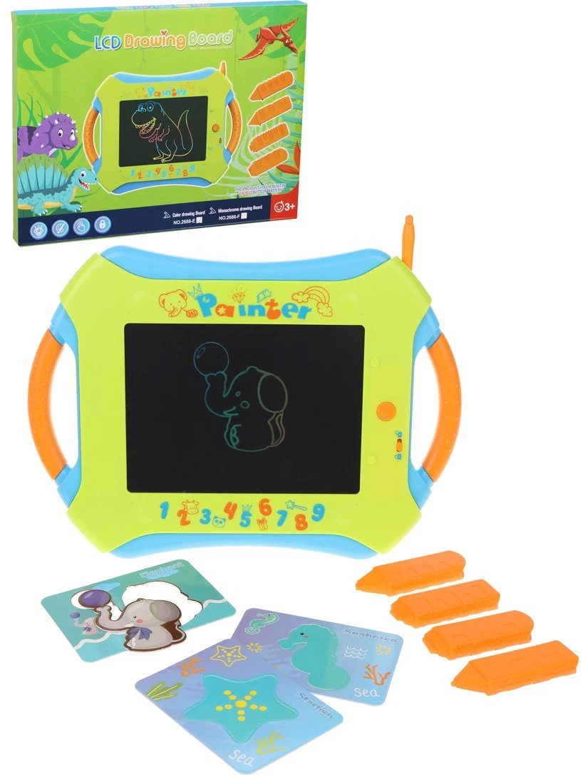 Детский LCD планшет для рисования, 24х33 см, стилус, в ассортименте
